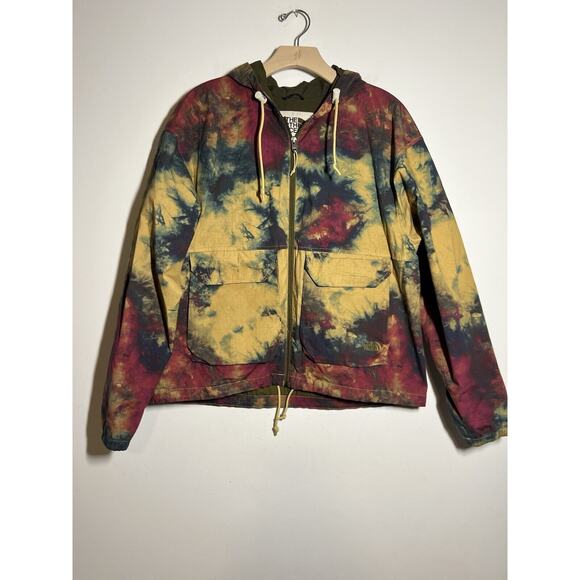 The North Face Women's EUC Tie Dye Printed Ripstop Wind Hoodie Jacket L Full Zip - Picture 2 of 7